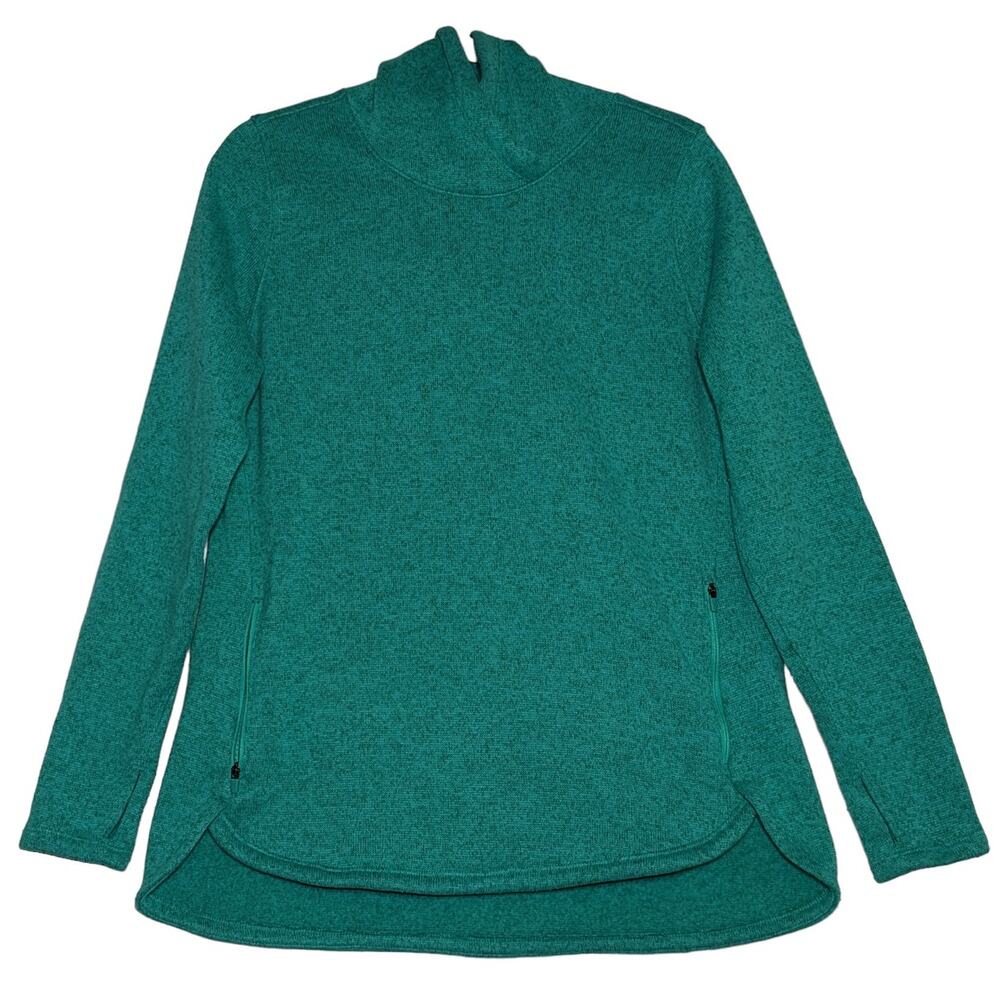 Old Navy Active Hoodie Sweatshirt M Green Hi Low Hem Side‎ Zipper Activewear Gym